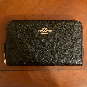 NWOT Coach Medium ID Wallet Signature Leather Black